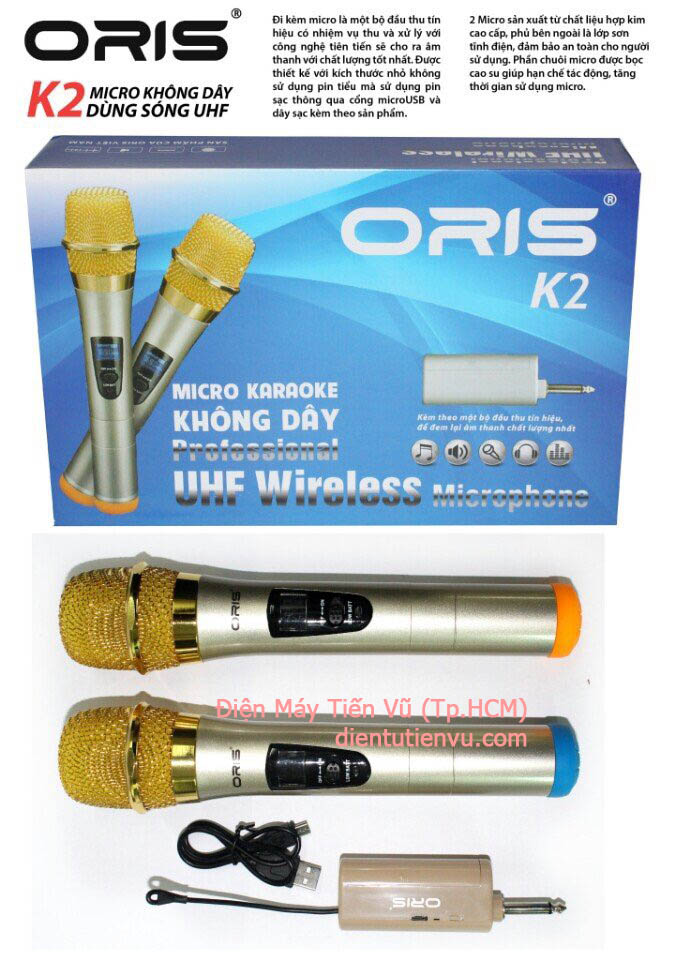 Micro không dây đa năng cao cấp UHF Wireless ORIS K2