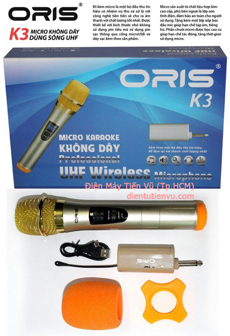 Micro không dây đa năng cao cấp UHF Wireless ORIS K3