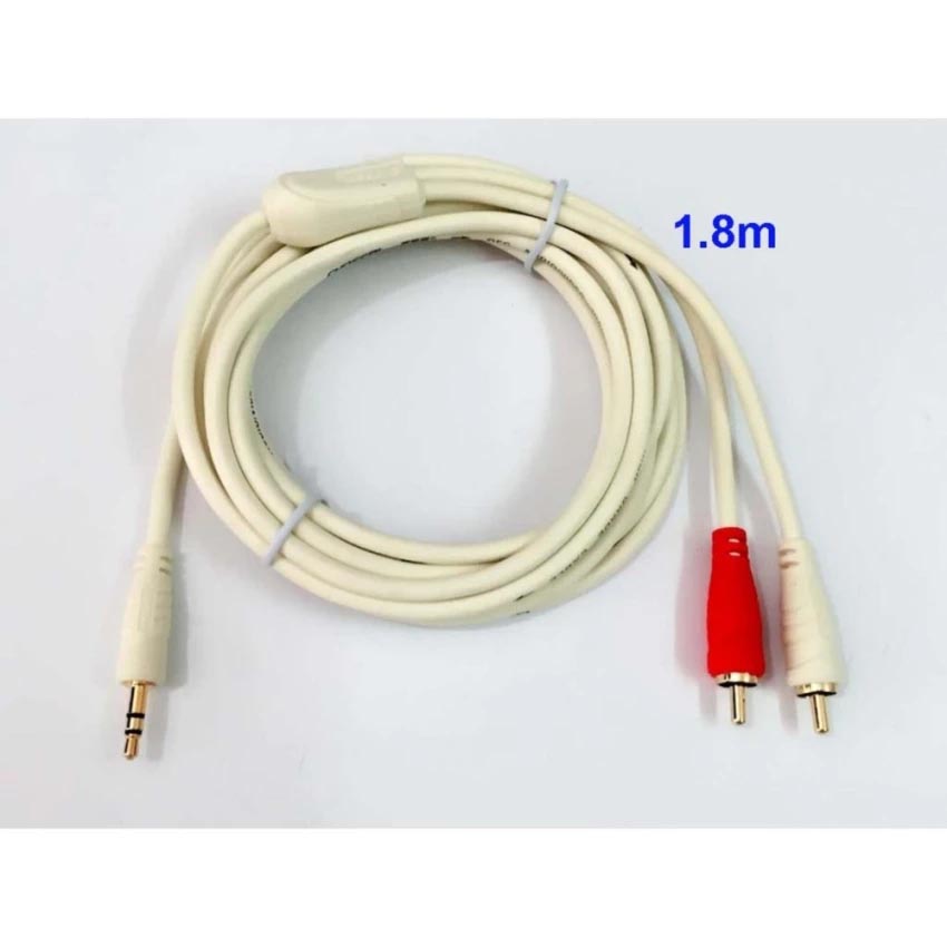 Dây cable loa 1 đầu 3.5 ra 2 AV dài 1.8m