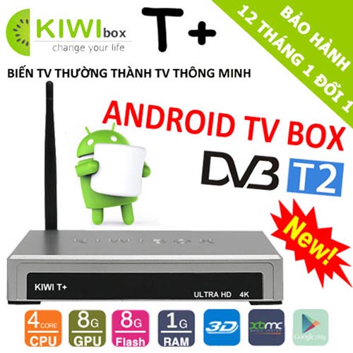 Android Tivibox Kiwi T+ , Tích hợp DVB T2