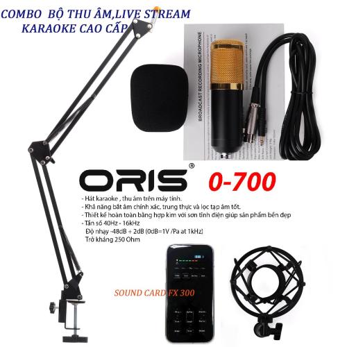 BỘ MICRO THU ÂM LIVE STREAM Chuyên nghiệp Gồm : SOUNDCARD S300 + Micro O-700 + Chân kẹp bàn NB-39