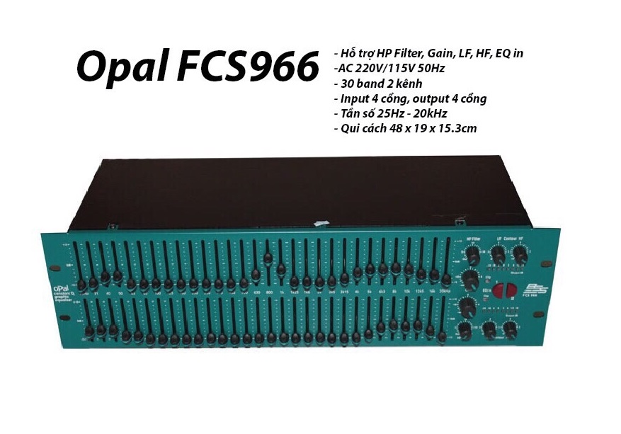 Thiết bị lọc âm thanh Equalizer Opal FCS-966