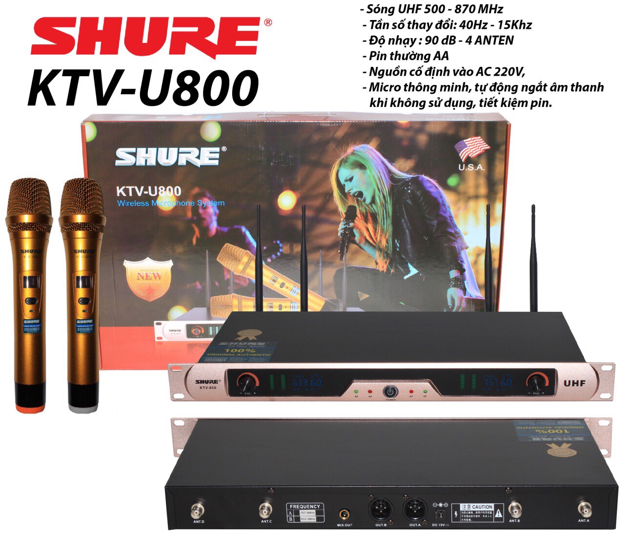 Micro không dây Shure KTV-U800