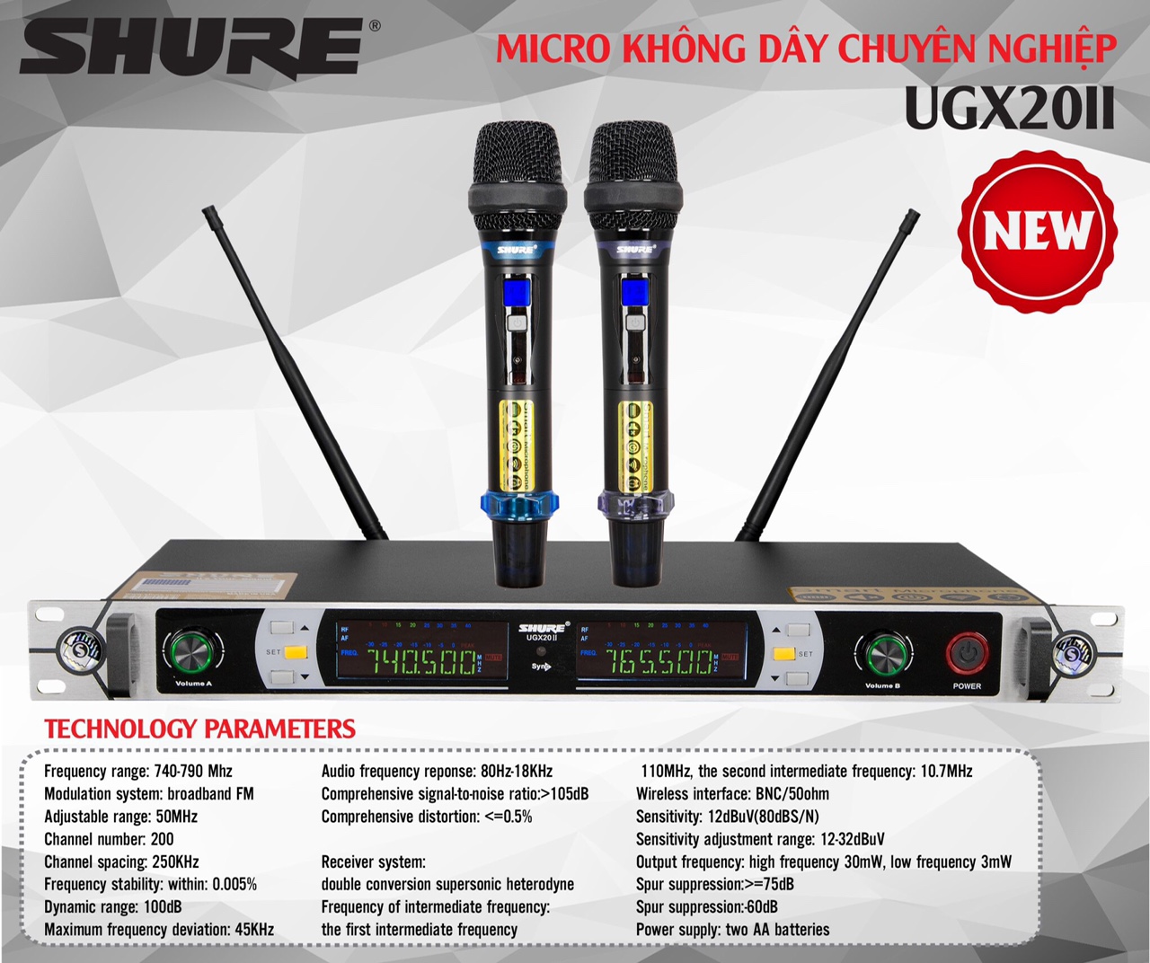 Micro Shure UGX20 II (Nhập Nguyên con loại 1)