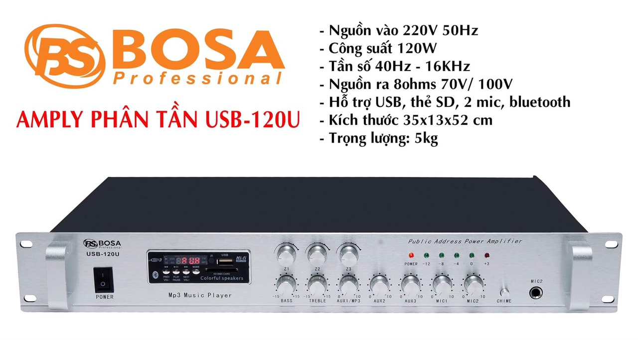 Amply phân tần Bosa 120U-USB