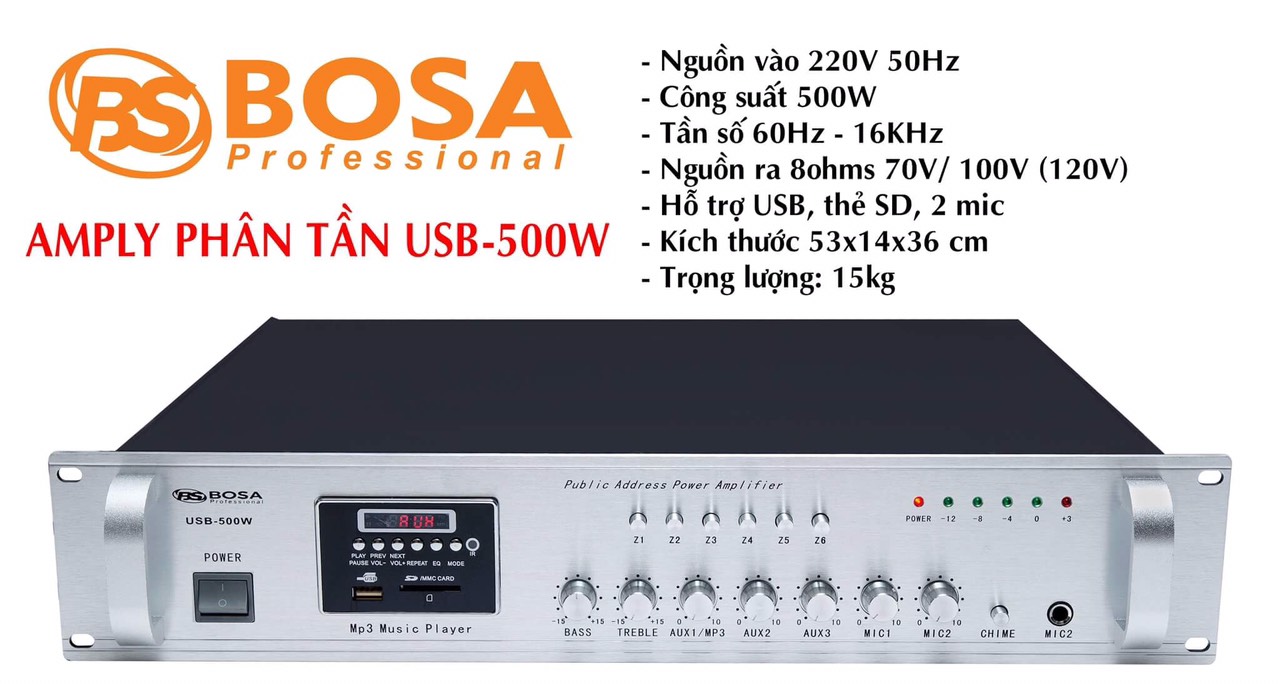 Amply phân tần Bosa USB-500W