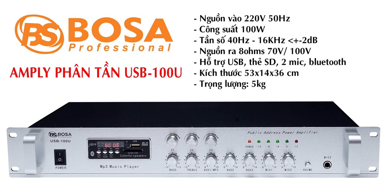 Amply phân tần Bosa 100U-USB