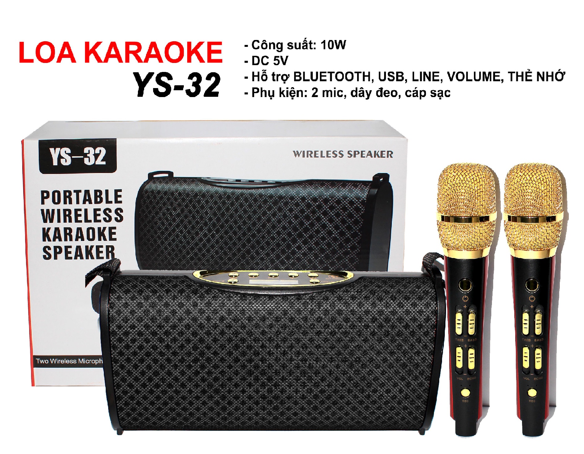 Loa karaoke bluetooth YS-32 (Đen)