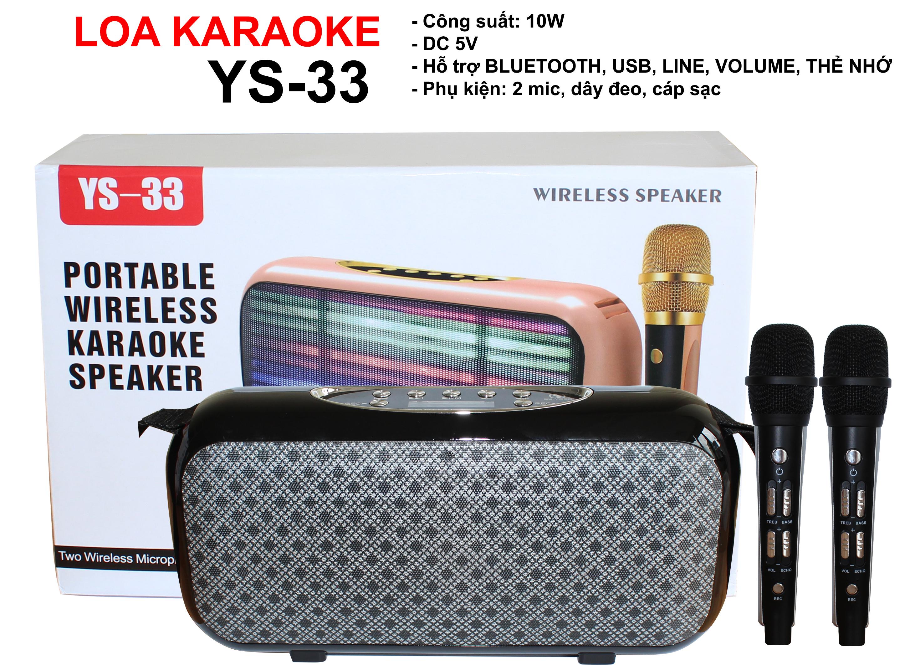 Loa karaoke xách tay bluetooth YS-33 công suất 14W (Đen)