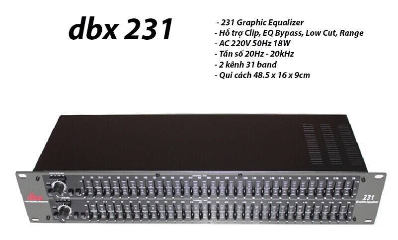 Lọc tiếng EQUALIZER DBX-231 (Loai 1 Mặt Đen)