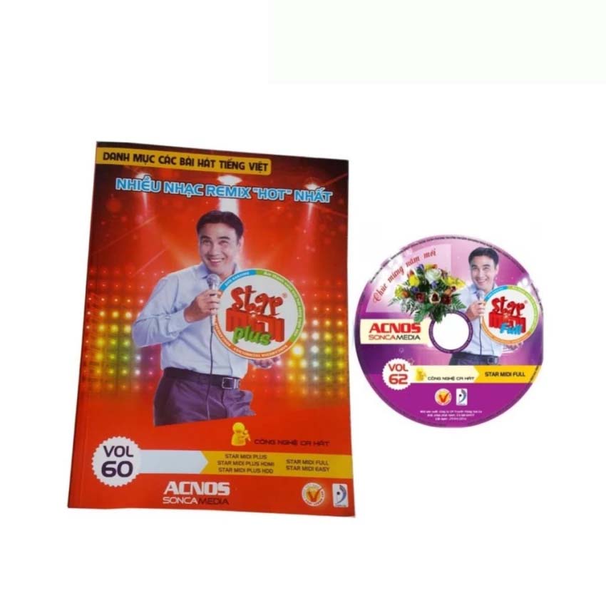 Đĩa DVD Karaoke Acnos Soncamedia mới nhất Vol 62 F kèm theo Danh Mục Bài Hát