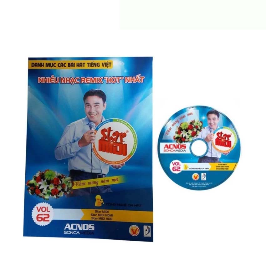 Đĩa DVD Karaoke Acnos Soncamedia mới nhất Vol 62 B kèm theo Danh Mục Bài Hát