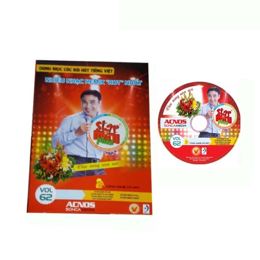 Đĩa DVD Karaoke Acnos Soncamedia mới nhất Vol 62 Plus kèm theo Danh Mục Bài Hát