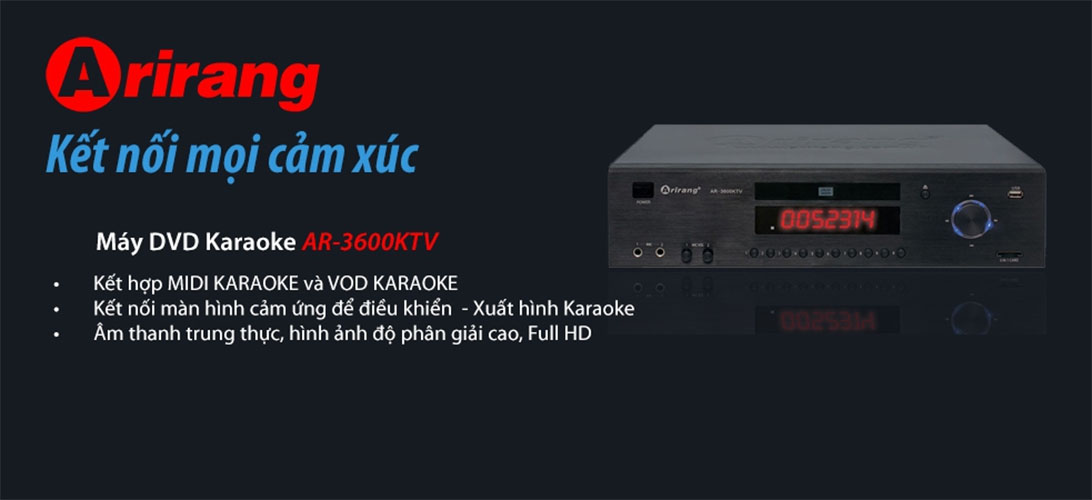 Đầu Karaoke Arirang AR-3600 KTV (Đen) + Ổ cứng 2TB đã chép nhạc (gắng trong)