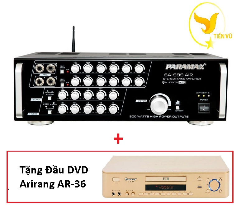 Amply PARAMAX SA-999 AIR NEW + Tặng Đầu DVD Arirang AR-36