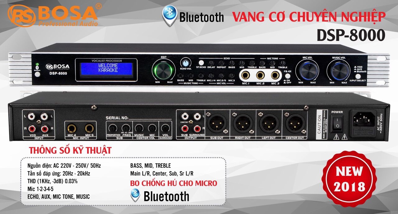 Vang Cơ Bosa DSP-8000 Bluetooth