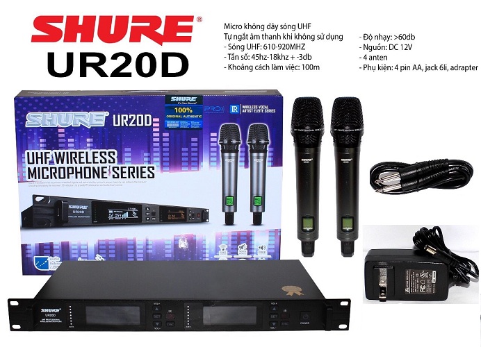 Micro không dây Shure UR20D (loại 1)