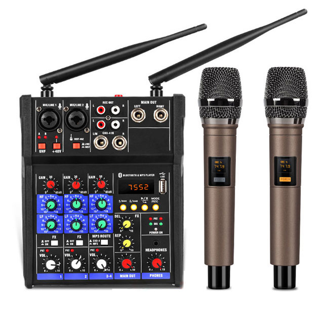 Bộ Mixer Yamaha G4-USB kèm cặp micro không dây