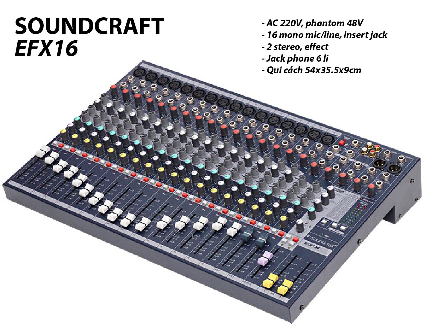 Bàn Mixer Soundcraft EFX16