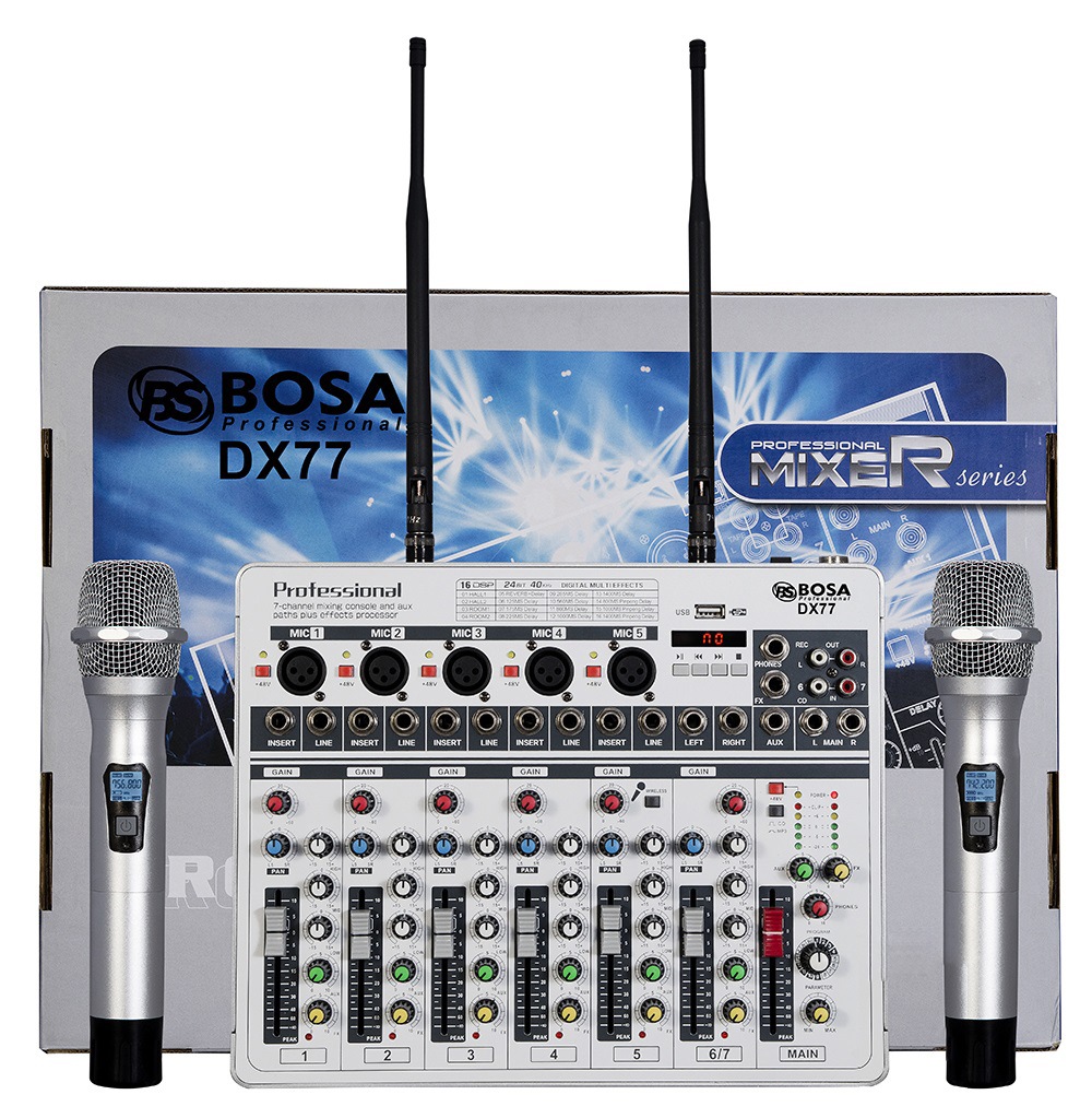 Mixer BOSA DX77 Tích Hợp Micro Không Dây