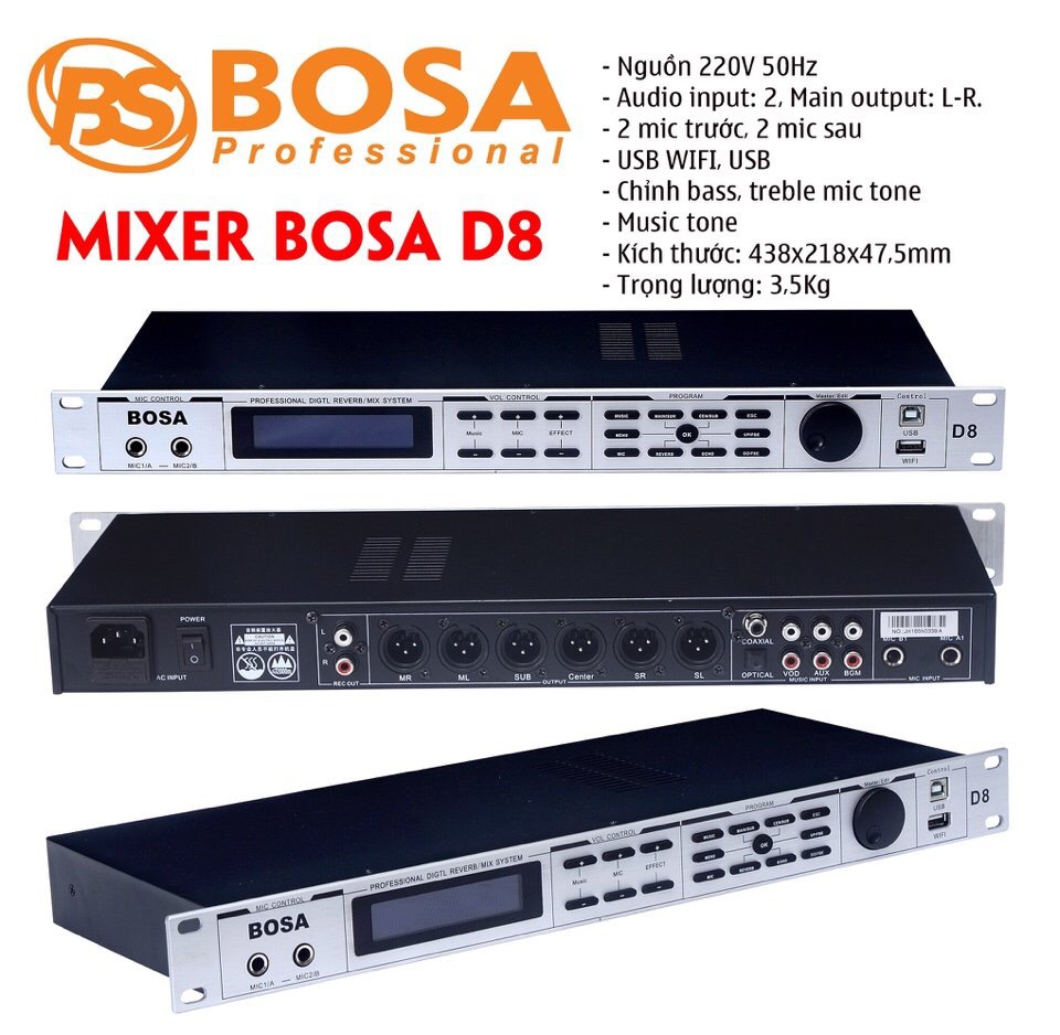 Vang số karaoke Bosa D8