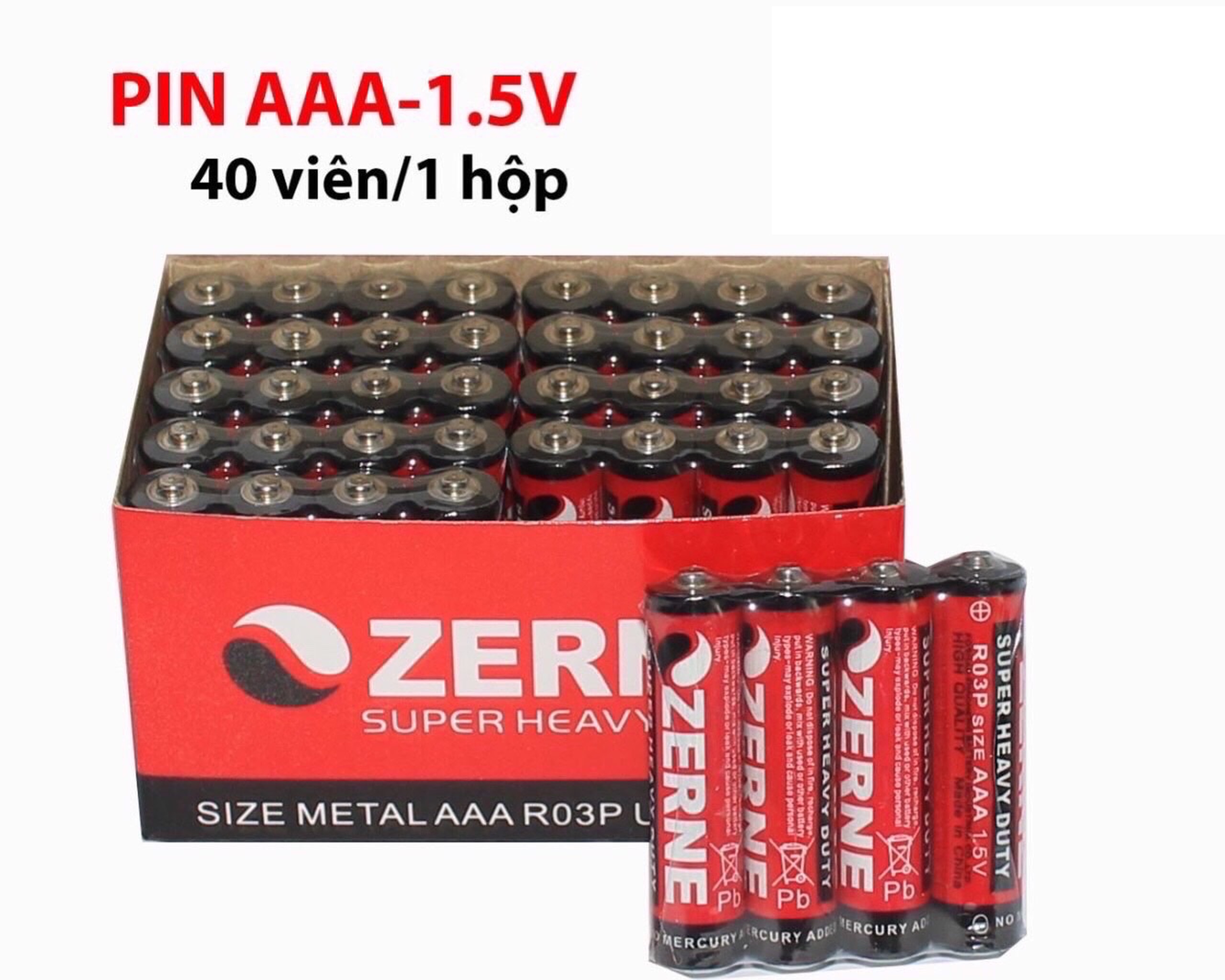 Hộp 40 pin AAA Zerne-1.5V