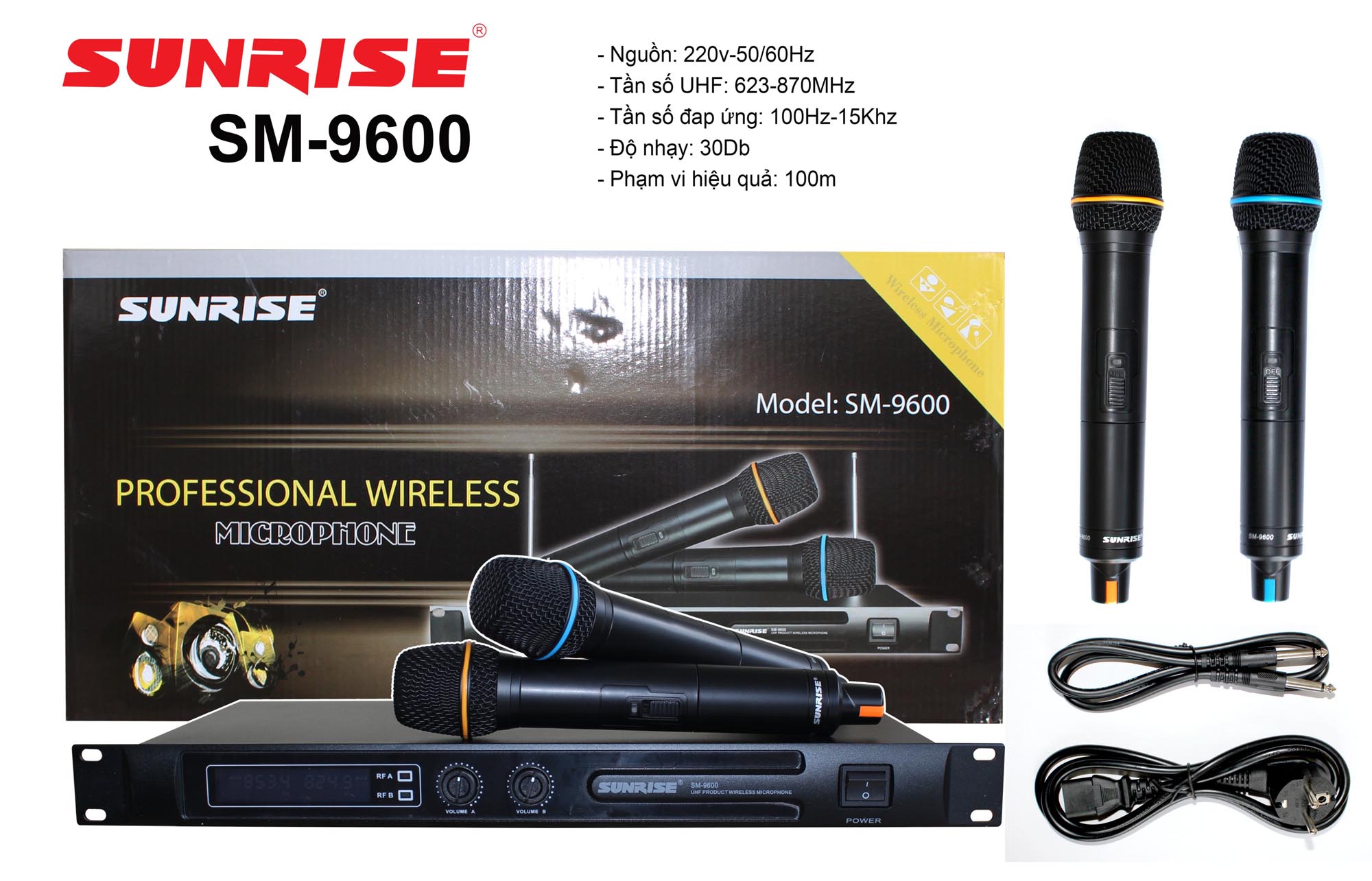 Micro không dây Sunrise SM-9600 (Đen)
