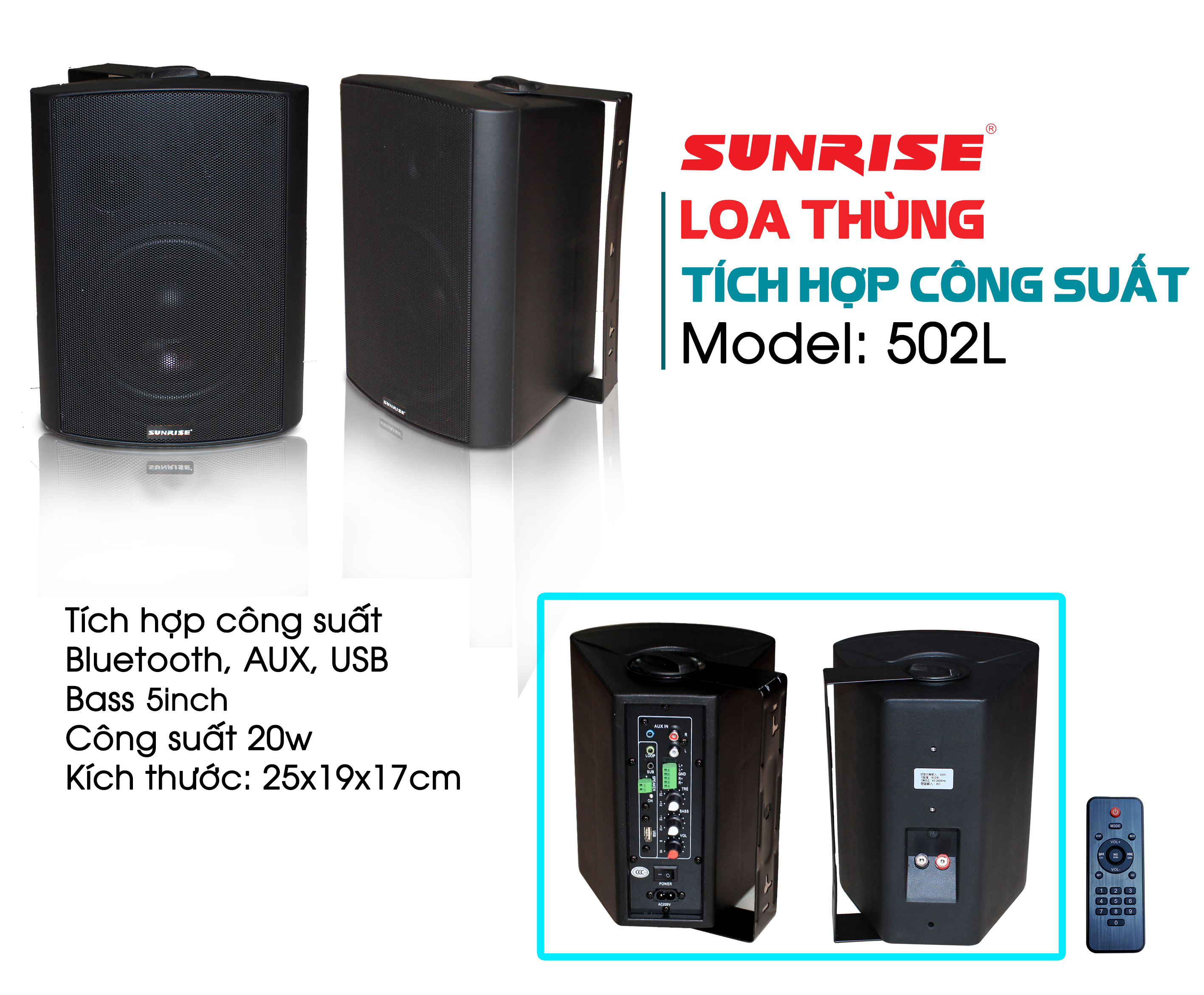 Bộ 2 oa thùng Bluetooth Sunrise 502L