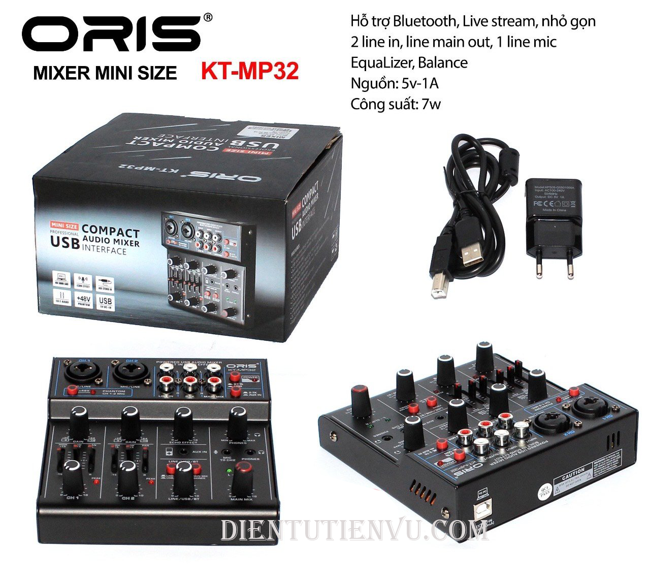 Bàn Mixer mini live stream Oris KT-MP32 có Bluetooth