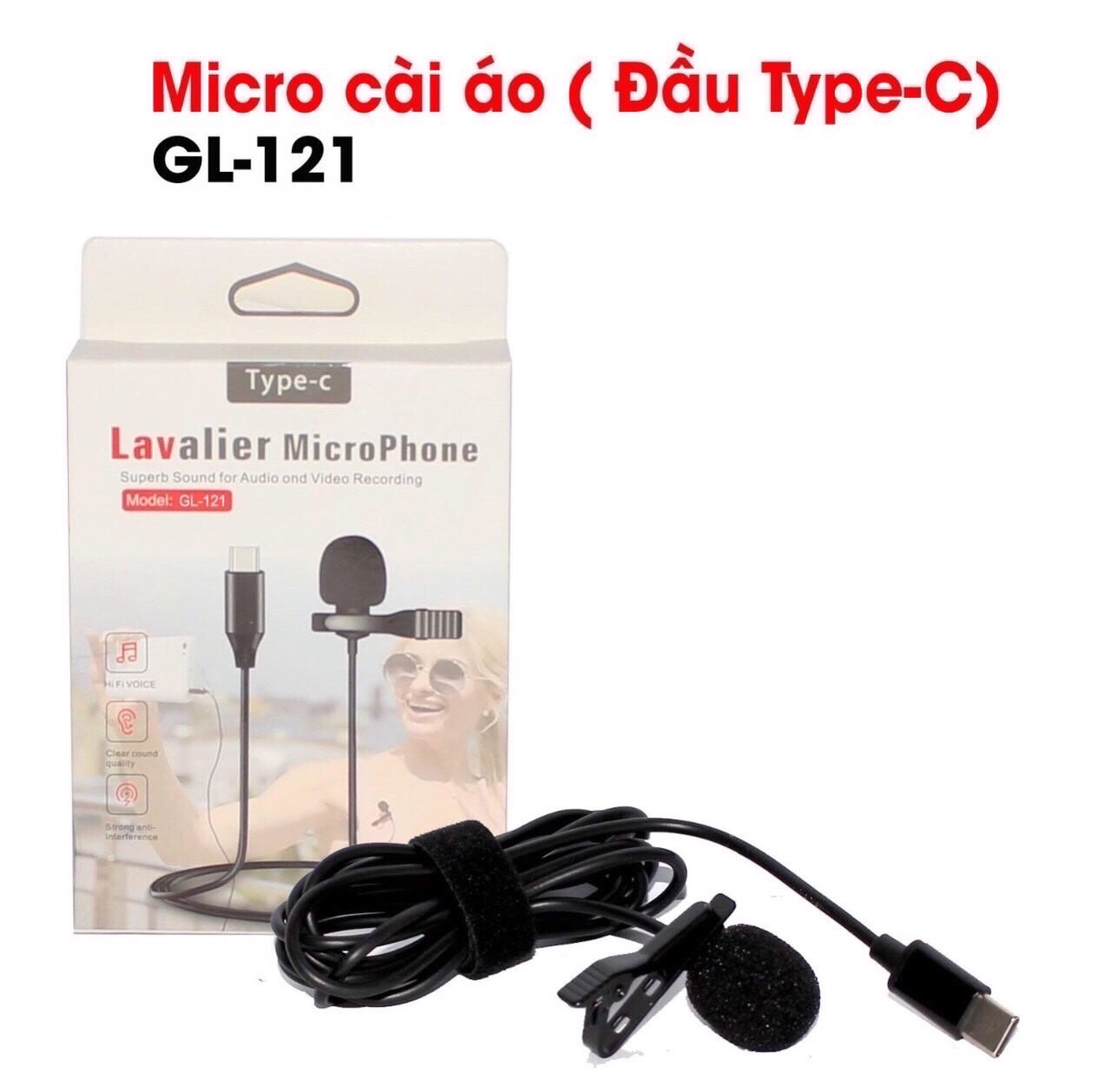 Micro Cài Áo Gl-121 - Đầu Cắm Usb Loại C Dài 1.5m