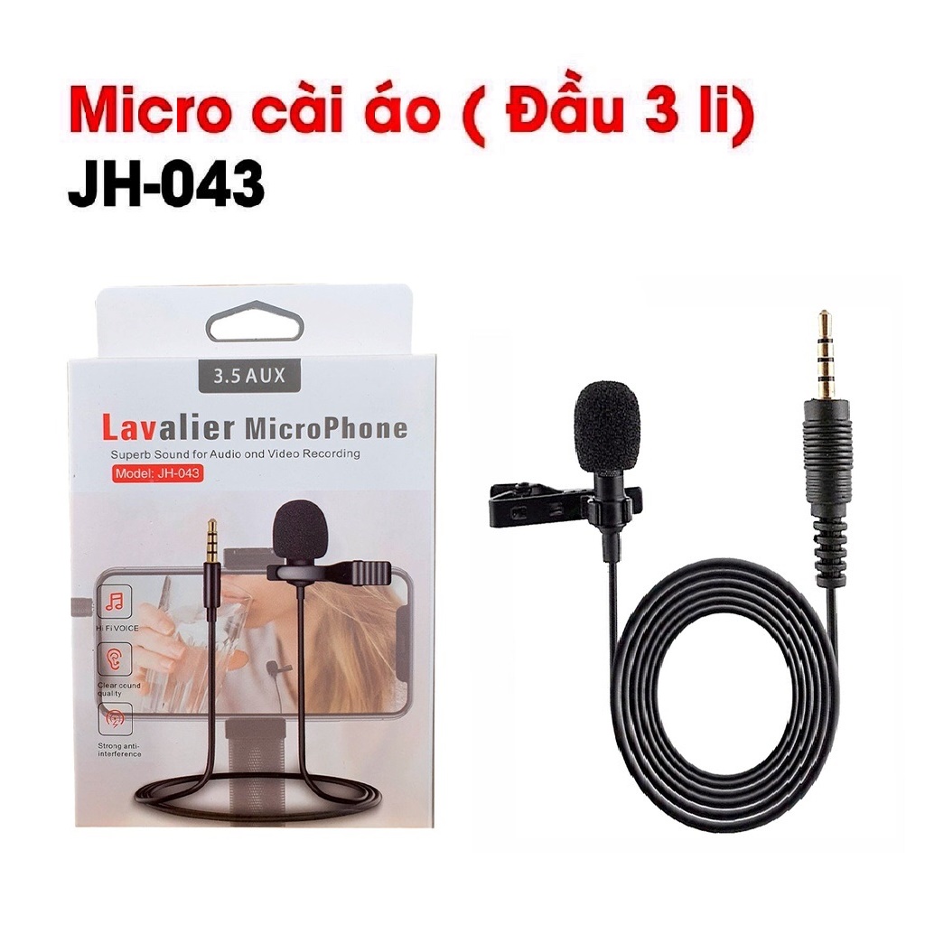 Micro Cài Áo JH-043 Jack Cắm (3.5mm)