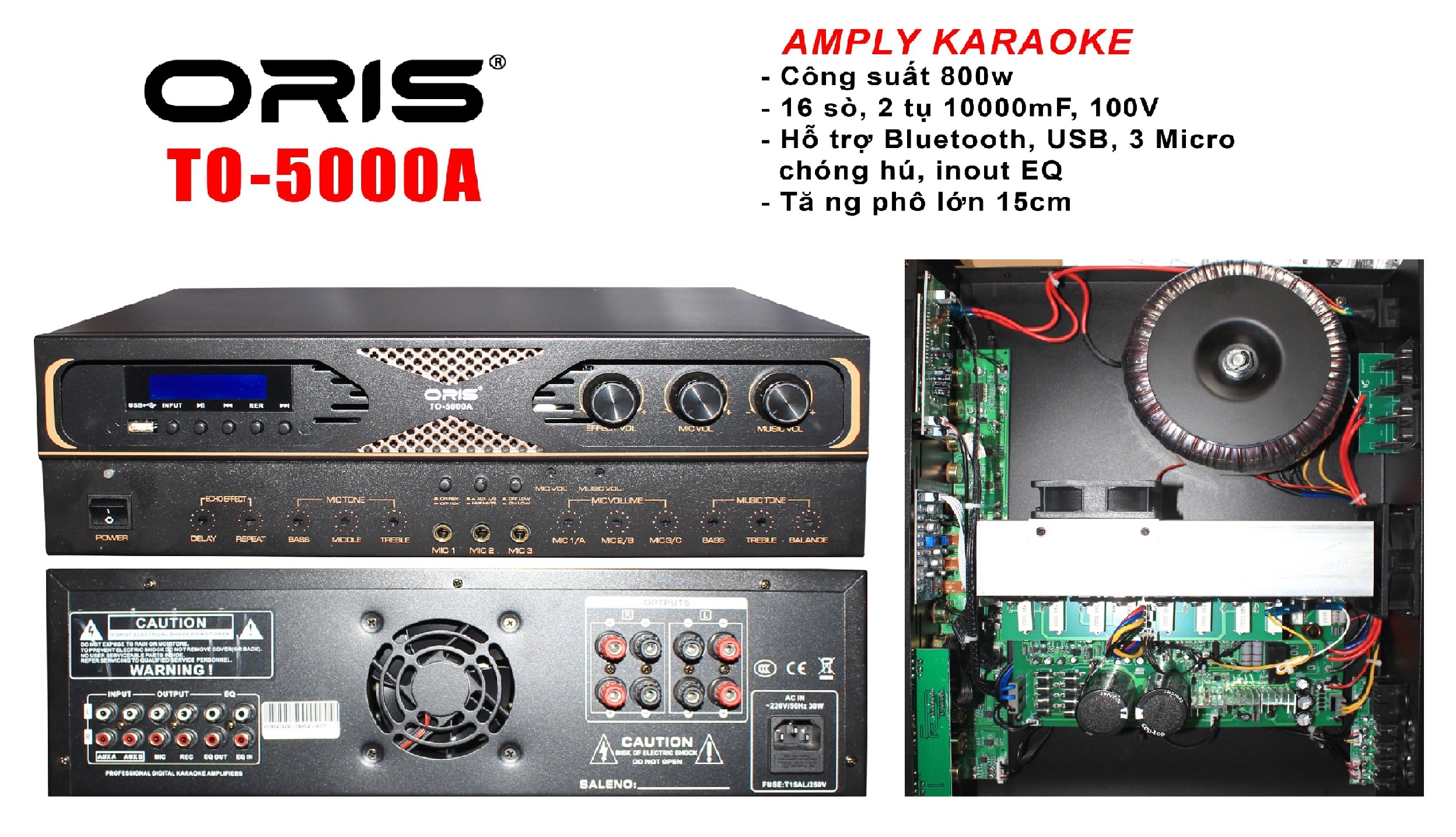 Amply karaoke kết hợp vang số Oris TO-5000A