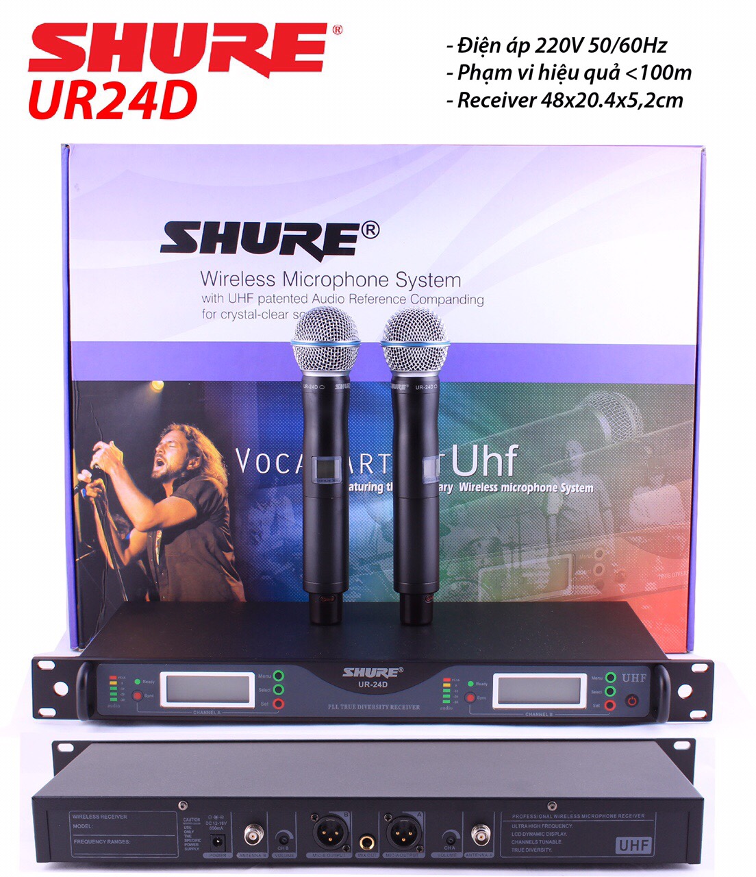 MICRO KHÔNG DÂY UR-24D (4 Anten) Loại 1